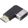 SpeaKa Professional SP-11302004 HDMI-adapter 8K 60Hz 4K 120Hz 90° täisnurkne isane-pesasse must hõbedane