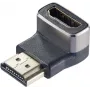 SpeaKa Professional SP-11306836 HDMI-adapter 8K 60Hz 4K 120Hz 90° allapoole suunatud isane-pesa must hõbedane