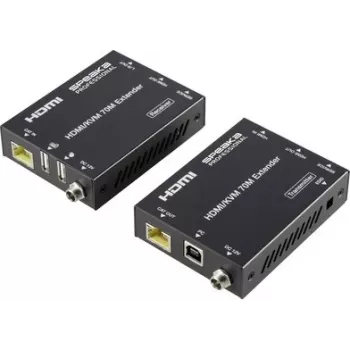 SpeaKa Professional SP-11562928 HDMI pikendaja komplekt, arvutiga juhitav, 4K@60Hz, 70m, CAT6, must