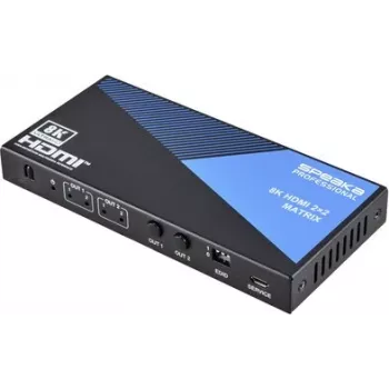 SpeaKa Professional SP-11571776 2x2 HDMI-maatrikskommutaator 8K@60Hz Ultra HD must