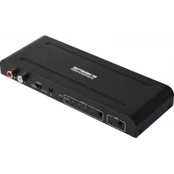 SpeaKa Professional SP-HSU-300 4-pordiline HDMI lüliti ARC-iga, 4K UHD, HDMI 2.0, HDCP 2.2, HDR, CEC, metallkorpus SP-14521632