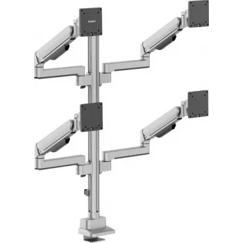 SpeaKa Professional SP-MM-1070 nelja monitori lauakinnitus 17–40-tollistele ekraanidele, alumiinium, reguleeritava kõrgusega, kallutus, pööramine, 360° pöörlemine, 8 kg käe kohta, must SP-14376404