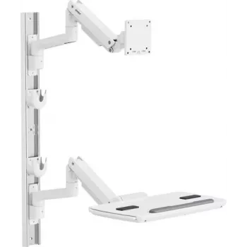 SpeaKa Professional SP-MM-961 Täisliikuv Seinakinnitus 17-49 tollistele monitoridele, valge, kõrgusreguleeritav, pööratav ja kallutatav, VESA kuni 100x100, 20 kg