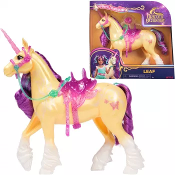 SPINMASTER Unicorn Academy - Ükssarvik Leaf (28 cm, ehtsa laka ja sabaga, eemaldatav valjad, sadul ja hari)