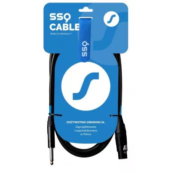 SSQ Cable XZJM1 - 6,35 mm TS isane XLR 3-pin emane helikaabel, 1 m, must