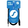 SSQ Cable XZJM1 - 6,35 mm TS isane XLR 3-pin emane helikaabel, 1 m, must