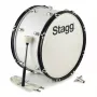 Stagg MABD-2010 20 inch Marching Bass Drum with Carrier and Beater, White