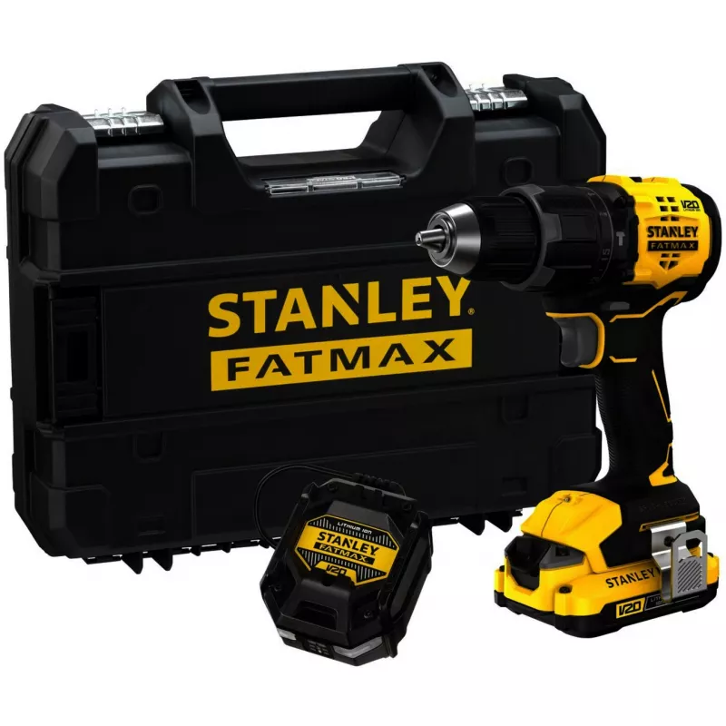 STANLEY Juhtmeta löökpuur (SFMCD716D1T-QW), 18V (Must/Kollane, Li-Ion aku 2.0Ah, Pro-Stack kast)