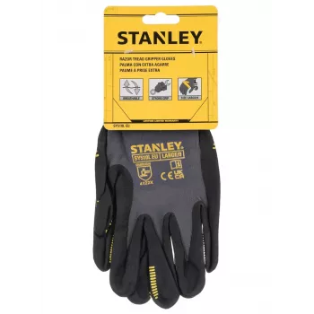 Stanley SY510L-QS töökindad, suurus L (9) - sünteetiline nahk peopesal, spandex seljaosa, neopreen mansett, EN 388 sertifitseeritud, must/kollane