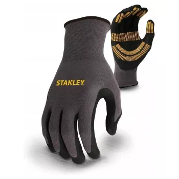 Stanley SY510L-QS töökindad, suurus L (9) - sünteetiline nahk peopesal, spandex seljaosa, neopreen mansett, EN 388 sertifitseeritud, must/kollane
