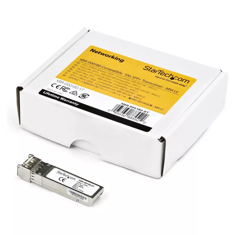 StarTech.com HPE JD092B ühilduv SFP+ moodul, 10GBASE-SR, 10GbE Multi Mode (MMF) fiiberoptiline transiiver, 10GE Gigabit Ethernet SFP+, LC pistik, 300m, 850nm, DDM, HPE 5120, 55005810 - Eluaegne garantii