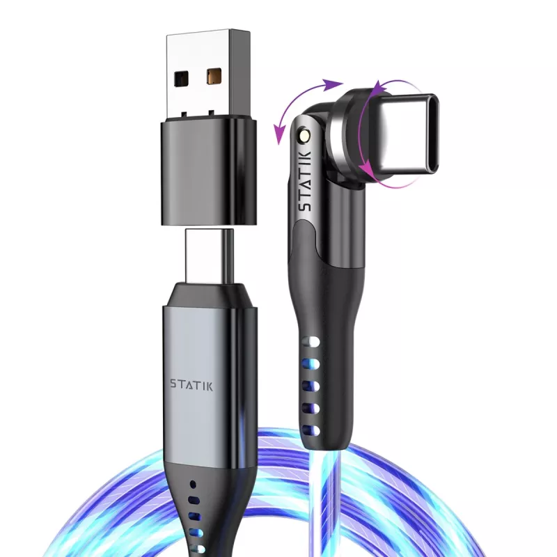 STATIK PowerPivot Pro Glowing LED Cable USB-C to USB-C 1m Must