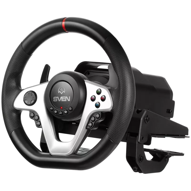 Rool SVEN GC-W1000 koos pedaalide, käigukasti, Force Feedbacki, D-Padi ja 17 nupuga, Xbox One/PS4/PC/X-D-Inpu jaoks