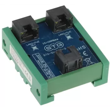 STG STG-SW-POE-3-110 PoE kommutaator / pikendaja, 2 PoE porti + 1 üleslink, 10/100 Mbps