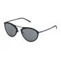 STING Unisex Sunglasses SST07552531X - Ristkülikukujuline must raam, hallid polükarbonaat läätsed, UV400 kaitse, 52 mm läätse laius