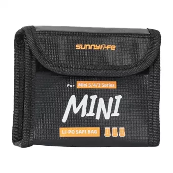 SUNNYLIFE Battery Carrying Case for DJI Mini 3 Pro (3 Batteries) - Dark Grey PU Leather