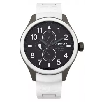 SUPERDRY meeste analoogkvartskell SYG110W 44mm must silikoonrihm