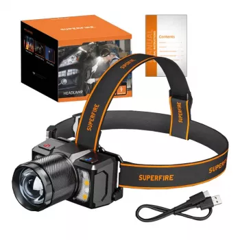 Superfire HL25 Pealamp 700lm USB-C