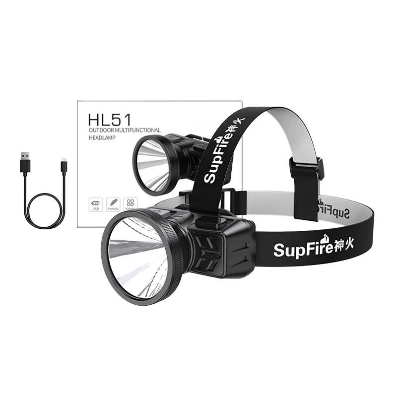 Superfire HL51 Otsmikulamp, 160 lm, Micro-USB, 4 režiimi, 300 m