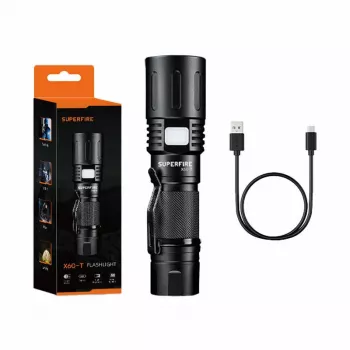 Superfire X60-T taskulamp 1500 luumenit USB Type-C laetav