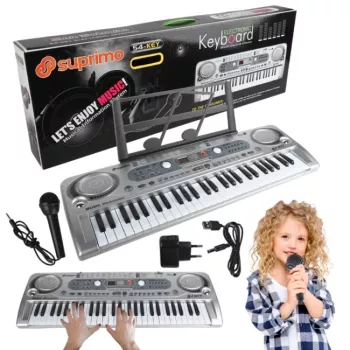 SUPRIMO 824 USB - 49 klahviga elektrooniline õpiklaviatuur mikrofoniga lastele