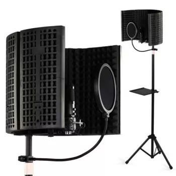 SUPRIMO AC5 SET 5-paneelne akustiline isolatsiooniekraan mikrofoni jaoks, kokkupandav, must