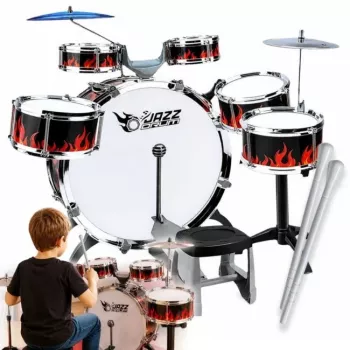 SUPRIMO K-DRUMS 2 Suur laste trummikomplekt 6 trummiga, punane/must