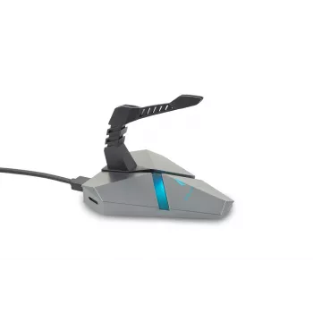 SureFire Axis Bungee HUB USB-hiirekaabli hoidja - RGB USB 2.0 jaotur painduva silikoonvarre ja kaalutud libisemiskindla alusega, must