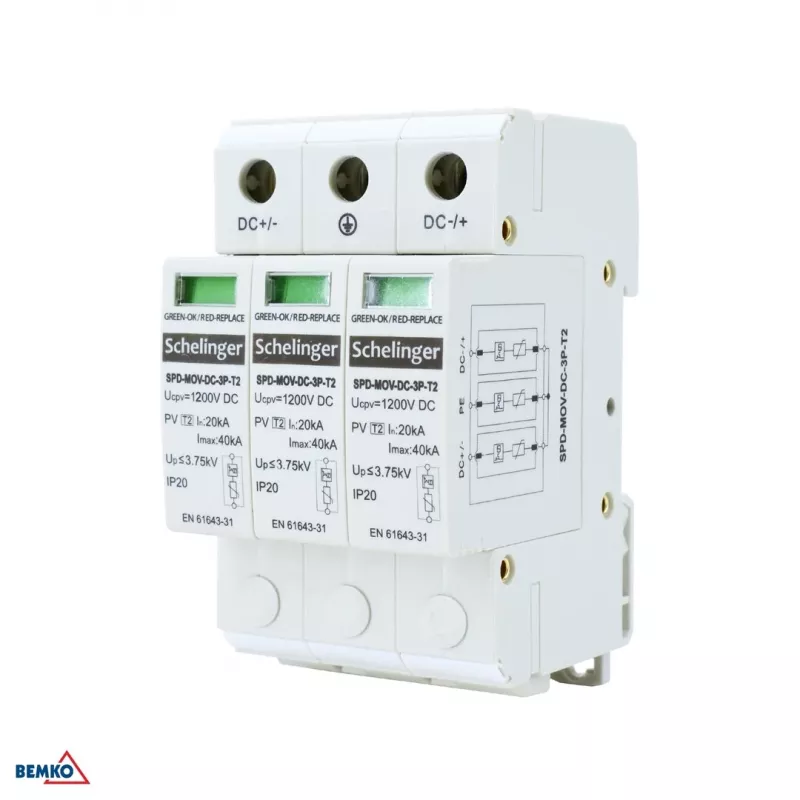 Surge Arrester 4P 12.5kA (10/350) Class T1+T2 (B+C) SCHELINGER
