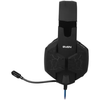 SVEN AP-U980MV Mängupeakomplekt RGB-valgustusega, Juhtmega USB, 50mm kõlarid, Must