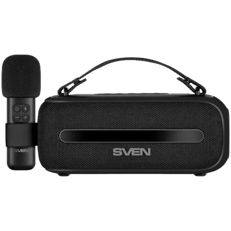 SVEN PS-255 kõlar, must (12W, Bluetooth, FM, USB, karaokemikrofon, 3600mAh)