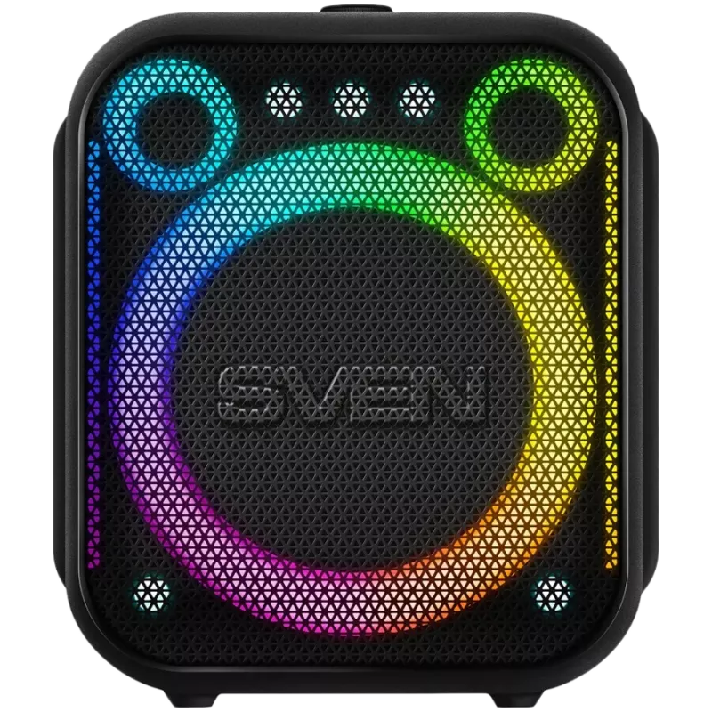 SVEN PS-880 Kaasaskantav Bluetooth-kõlar, 110W RMS, TWS, FM, USB, microSD, LED-ekraan, Liitiumaku, Must