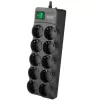 SVEN SF-10E-16 Piksekaitsega pikendusjuhe, 10 pistikupesa, 16A, 3.6kW, 1.8m, must