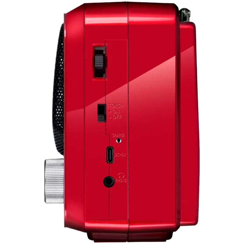 SVEN SRP-150 Kaasaskantav kõlar, punane (3W, Bluetooth, FM/AM/SW, USB, microSD, taskulamp, aku)