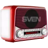 SVEN SRP-150 Kaasaskantav kõlar, punane (3W, Bluetooth, FM/AM/SW, USB, microSD, taskulamp, aku)