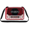 SVEN SRP-150 Kaasaskantav kõlar, punane (3W, Bluetooth, FM/AM/SW, USB, microSD, taskulamp, aku)