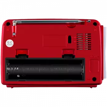 SVEN SRP-150 Kaasaskantav kõlar, punane (3W, Bluetooth, FM/AM/SW, USB, microSD, taskulamp, aku)