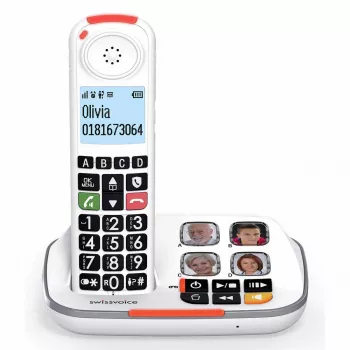Swissvoice Xtra 2355 DECT juhtmevaba telefon vastamismasinaga ja kõneeristusega, valge