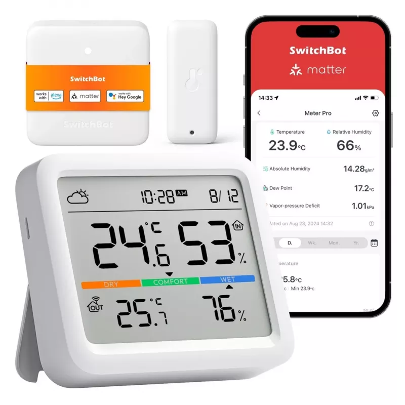 SwitchBot Meter Pro ilmajaam termomeeter hügromeeter valge