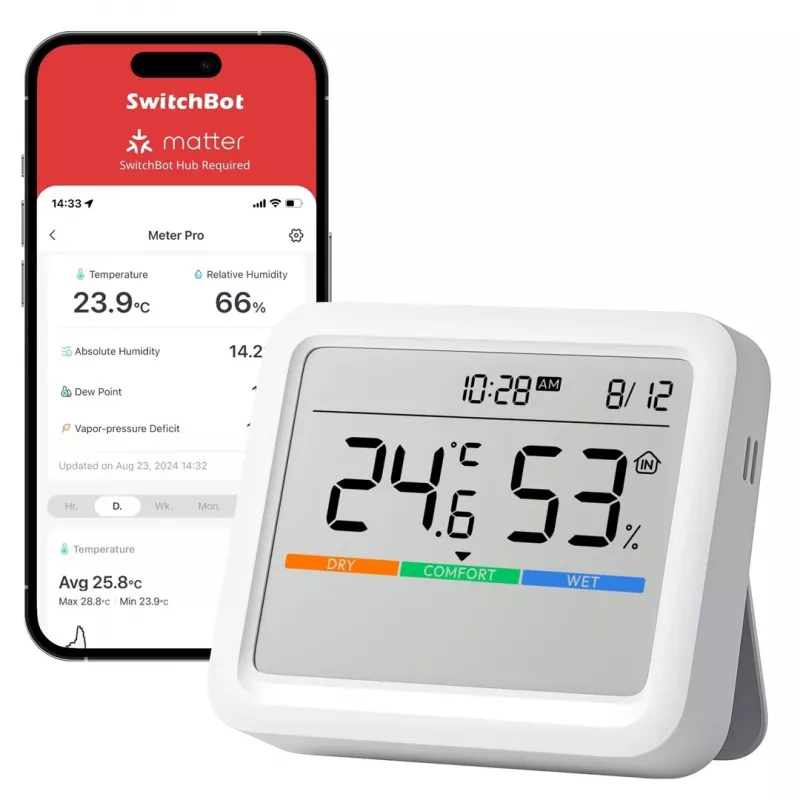 SwitchBot Meter Pro ilmajaam termomeeter hügromeeter valge
