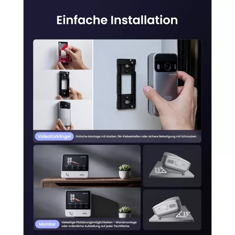 Switchbot SWB VDB-M-SW - WiFi videouksesilm 4.3 inch värviekraaniga (valge/hõbedane)