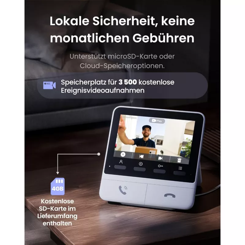 Switchbot SWB VDB-M-SW - WiFi videouksesilm 4.3 inch värviekraaniga (valge/hõbedane)