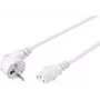 Sygonix SY-5043438 Külma seadme toitekaabel CEE 7/7 - IEC C13, valge, 5 m