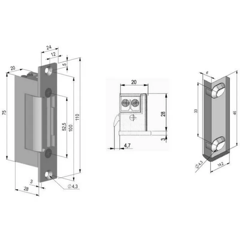 Sümmeetriline elektriukselukk SCOT ES-S12AC/DC PROFI