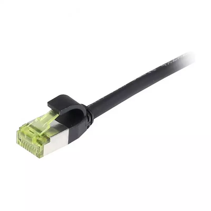 SYNERGY21 S217912 CAT6A S/FTP õhuke patch-kaabel, RJ45, 0,25 m, must, LSZH