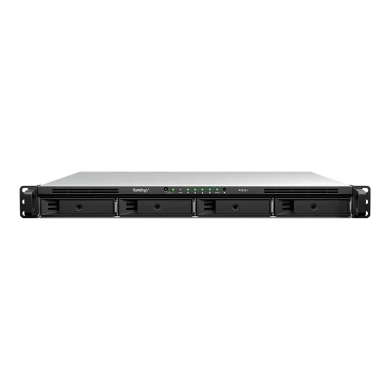 Synology RS826+ 1U Rackmount 4-kohaline NAS, AMD Ryzen V1500B, 4GB DDR4 ECC, 4x 1GbE, ilma ketasteta