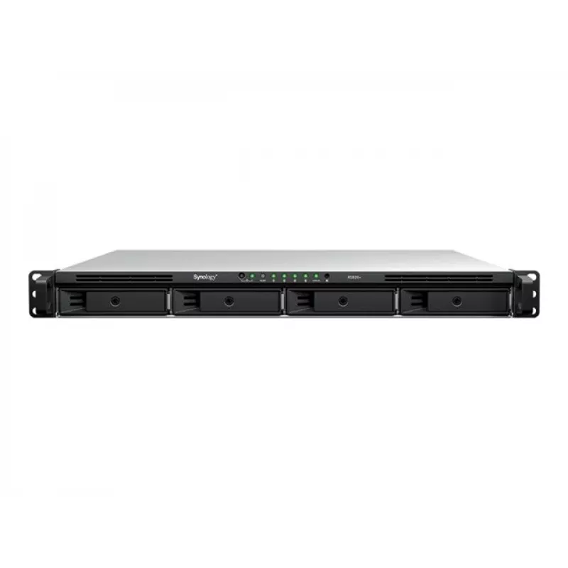 Synology RS826+ 1U Rackmount 4-kohaline NAS, AMD Ryzen V1500B, 4GB DDR4 ECC, 4x 1GbE, ilma ketasteta