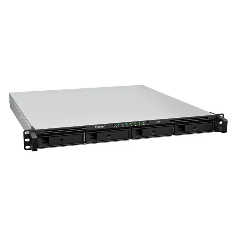 Synology RS826+ 1U Rackmount 4-kohaline NAS, AMD Ryzen V1500B, 4GB DDR4 ECC, 4x 1GbE, ilma ketasteta