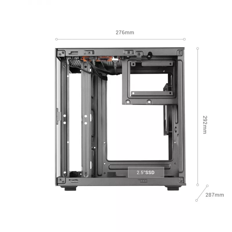 TACENS MARS MC-CUBE Micro-ATX korpus, must, karastatud klaas, ARGB, USB-C