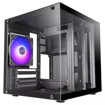 TACENS MARS MC-CUBE Micro-ATX korpus, must, karastatud klaas, ARGB, USB-C